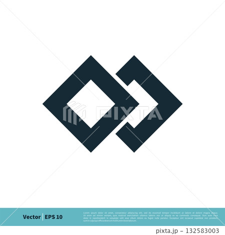 Two Diamonds Chain Connected Icon Vector Logo Template Illustration Design. Vector EPS 10. 132583003
