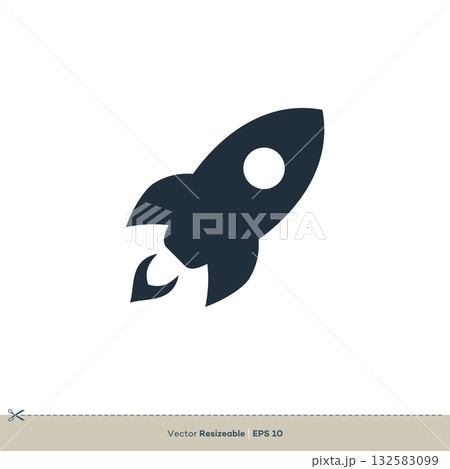 Rocket Launched Icon Vector Logo Template Illustration Design. Vector EPS 10. 132583099