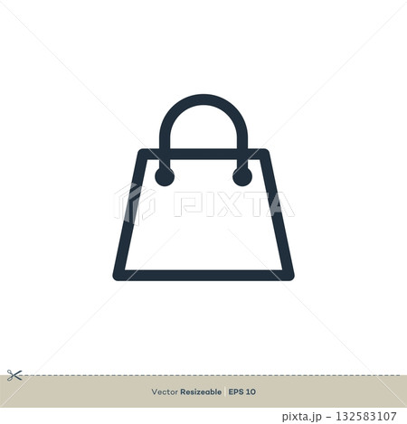 Paper Bag Line Art Icon Vector Logo Template Illustration Design. Vector EPS 10. 132583107