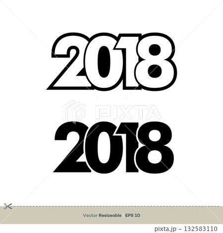 New Year 2018 Sign Vector Template Illustration Design. Vector EPS 10. 132583110