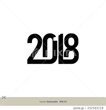 New Year 2018 Eve Party Vector Template Illustration Design. Vector EPS 10. 132583119