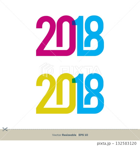 New Year 2018 Eve Party Vector Template Illustration Design. Vector EPS 10. 132583120