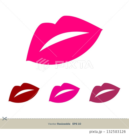 Set Lips Icon Vector Logo Template Illustration Design. Vector EPS 10. Set Lips Icon Vector Logo Template Illustration Design. Vector EPS 10. 132583126