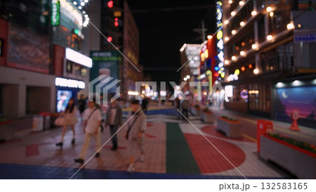 People walking on Hongdae street in Seoul at night People walking on Hongdae street in Seoul at night 132583165