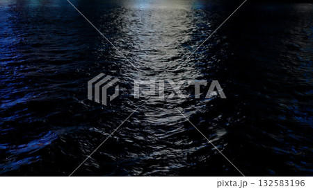 Night ocean water reflecting moonlight in Busan Night ocean water reflecting moonlight in Busan 132583196