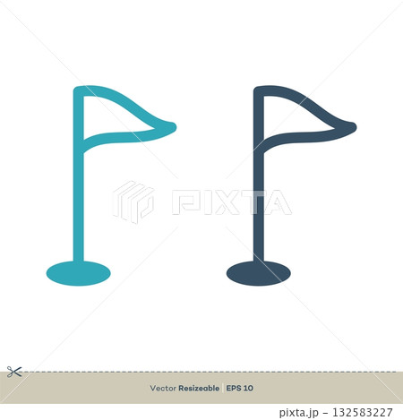 Golf Flag Icon Vector Logo Template Illustration Design. Vector EPS 10. 132583227