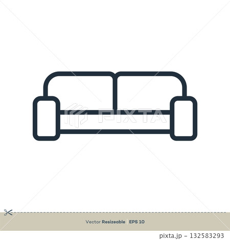 Sofa, Armchair Icon Vector Logo Template Illustration Design. Vector EPS 10. 132583293