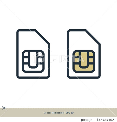 Sim Card Icon Vector Logo Template Illustration Design. Vector EPS 10. 132583402