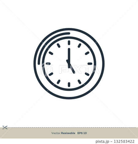 Clock Line Art Icon Vector Logo Template Illustration Design. Vector EPS 10. Clock Line Art Icon Vector Logo Template Illustration Design. Vector EPS 10. 132583422