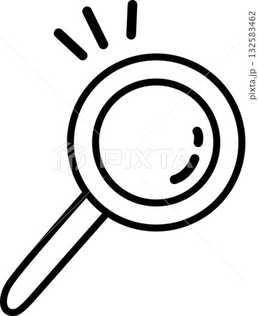 探す・調べる・検索をテーマにした、手描き風で親しみやすい虫眼鏡アイコン素材｜ポップで使いやすいベクタ 132583462