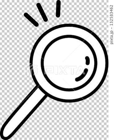 探す・調べる・検索をテーマにした、手描き風で親しみやすい虫眼鏡アイコン素材｜ポップで使いやすいベクタ 132583462