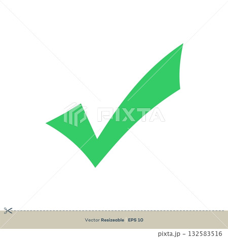 Green Check Mark Icon Vector Logo Template Illustration Design. Vector EPS 10. 132583516