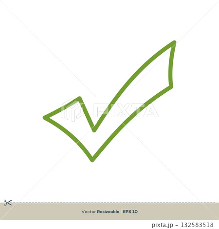 Green Check Mark Icon Vector Logo Template Illustration Design. Vector EPS 10. 132583518