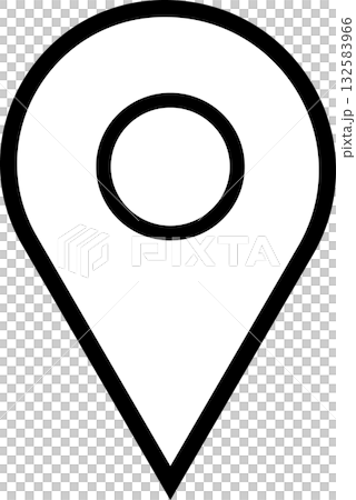 Vector illustration of a simple, easy-to-use black and white pointer icon indicating your destination or location | Navigation 132583966