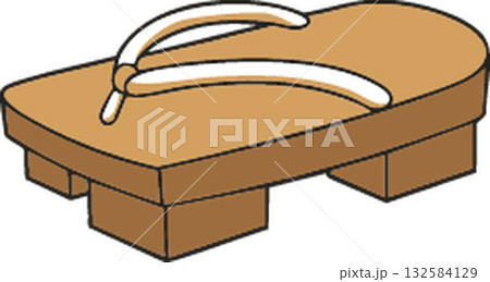 a pair of brown leather slippers for a woman 132584129