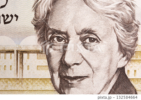 Henrietta Szold a closeup portrait from Israeli money - Henrietta Szold a closeup portrait from Israeli money - 132584664