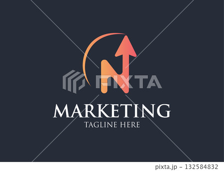 Marketing company logo, Morden marketing logo, Luxury marketing logo vector template 132584832