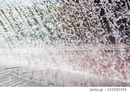 Fountain in the city. Water splashes close-up. Fountain in the city. Water splashes close-up. 132585345