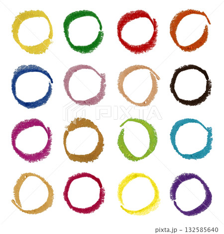 Colored round ellipses on a white background 132585640