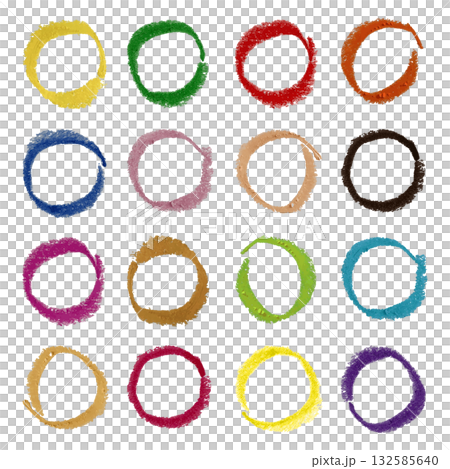 Colored round ellipses on a white background 132585640