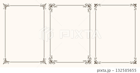 A set of simple vintage style frames for greetings, invitations or menus A set of simple vintage style frames for greetings, invitations or menus 132585655