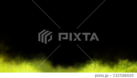 Yellow green smoke on transparent background with foggy texture and soft swirling effect isolated for design Yellow green smoke on transparent background with foggy texture and soft swirling effect isolated for design 132586020