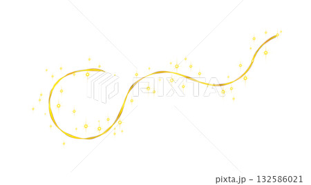 Golden magic light trail with glowing sparkles and bright glitter swirl on transparent background creating fantasy motion Golden magic light trail with glowing sparkles and bright glitter swirl on transparent background creating fantasy motion 132586021