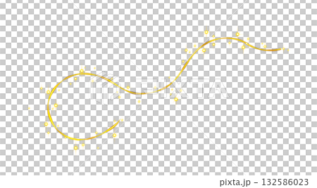 Golden magic light trail with glowing sparkles and bright glitter swirl on transparent background creating fantasy motion Golden magic light trail with glowing sparkles and bright glitter swirl on transparent background creating fantasy motion 132586023