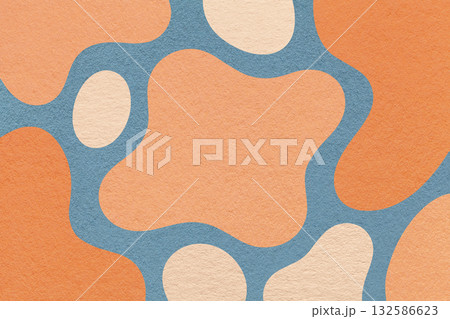 Abstract peach, coral and gray background with amorphous shapes and spots, paper texture in flat organic design Abstract peach, coral and gray background with amorphous shapes and spots, paper texture in flat organic design 132586623