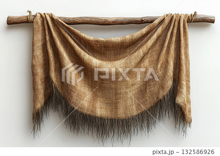 Fabric wall hanging on a white background. Boho-chic style. 132586926