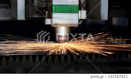 Cnc milling machine. Processing and laser cutting for metal in the industrial. Motion blur. Industrial exhibition of machine tools. Cnc milling machine. Processing and laser cutting for metal in the industrial. Motion blur. Industrial exhibition of machine tools. 132587421