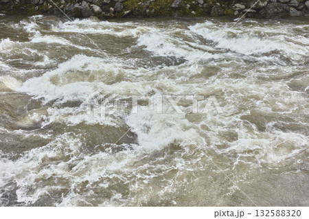 A rushing mountain river in Ecuador, natural background. 132588320