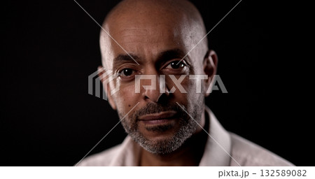 Portrait of Confident African American Businessman on Black Background Portrait of Confident African American Businessman on Black Background 132589082