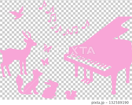 森のピンクなピアノ 132589190