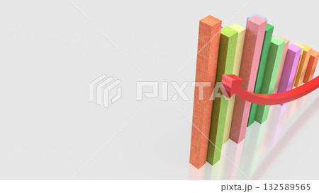 The Multi color chart for Business concept 3d Rendering. 132589565