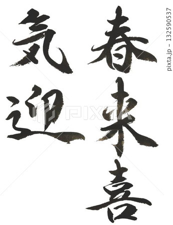 　毛筆　書道何種類か書道筆で書きました 132590537