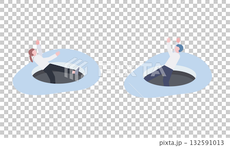 一男一女掉入陷阱的插圖 一男一女掉入陷阱的插圖 132591013