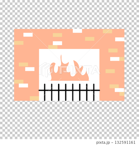 イラスト素材: 暖炉のベクターイラスト イラスト素材: 暖炉のベクターイラスト 132591161