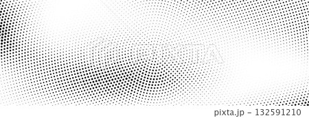 Concentric dotted noise gradient texture. Radial halftone grain background. Rough dot fading overlay wallpaper. Cartoon pop art backdrop for poster, banner, cover, print. Vector comic grit pattern 132591210