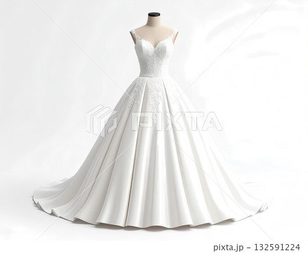 白いウェディングドレス 132591224