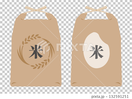 一組裝在紙袋裡的米插圖 一組裝在紙袋裡的米插圖 132591251