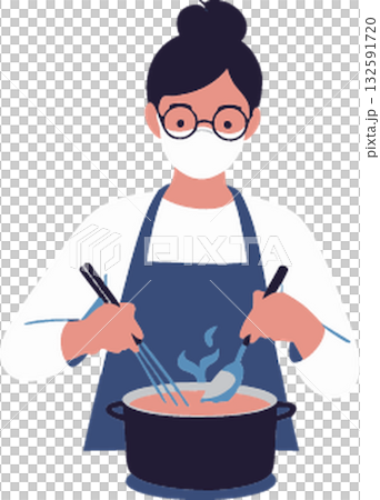 young woman cooking in the kitchen 132591720