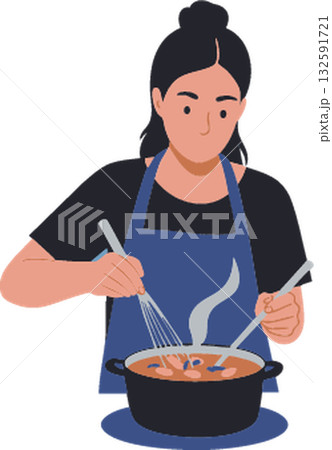 woman cooking in the kitchen 132591721