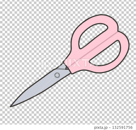 Pink scissors illustration Pink scissors illustration 132591756