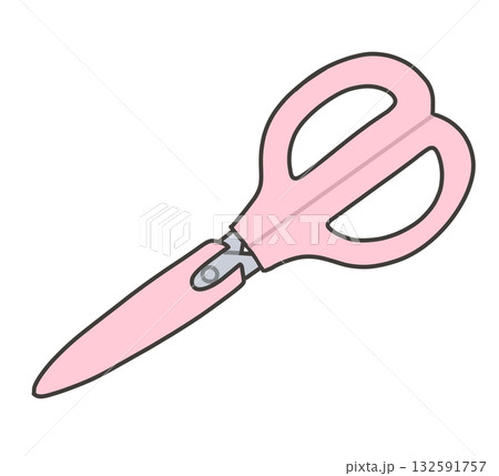 ピンクのハサミのイラスト 132591757