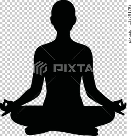 stylized icon of a man sitting on a white stylized icon of a man sitting on a white 132591795