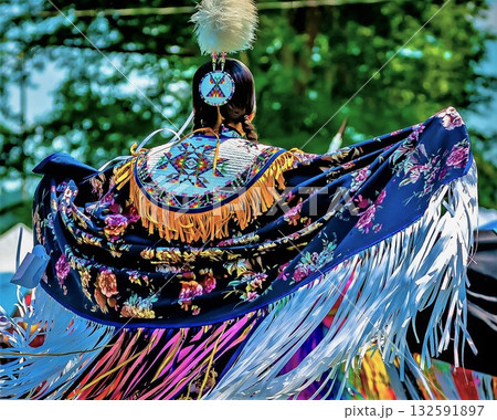 Traditional dancer in vibrant cultural attire Traditional dancer in vibrant cultural attire 132591897