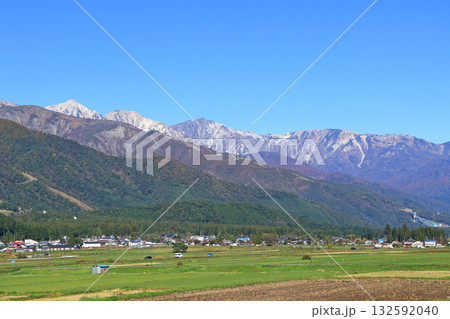 白馬山麓から望む秋の白馬三山 白馬山麓から望む秋の白馬三山 132592040