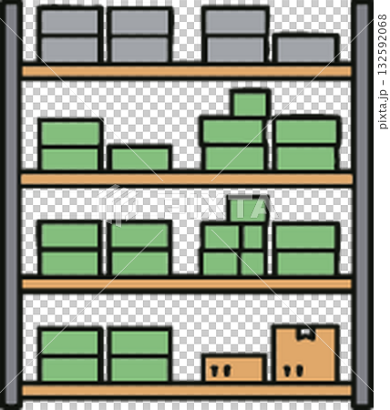 shelves with containers 132592068