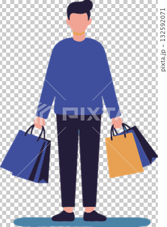black man with shopping bags 132592071